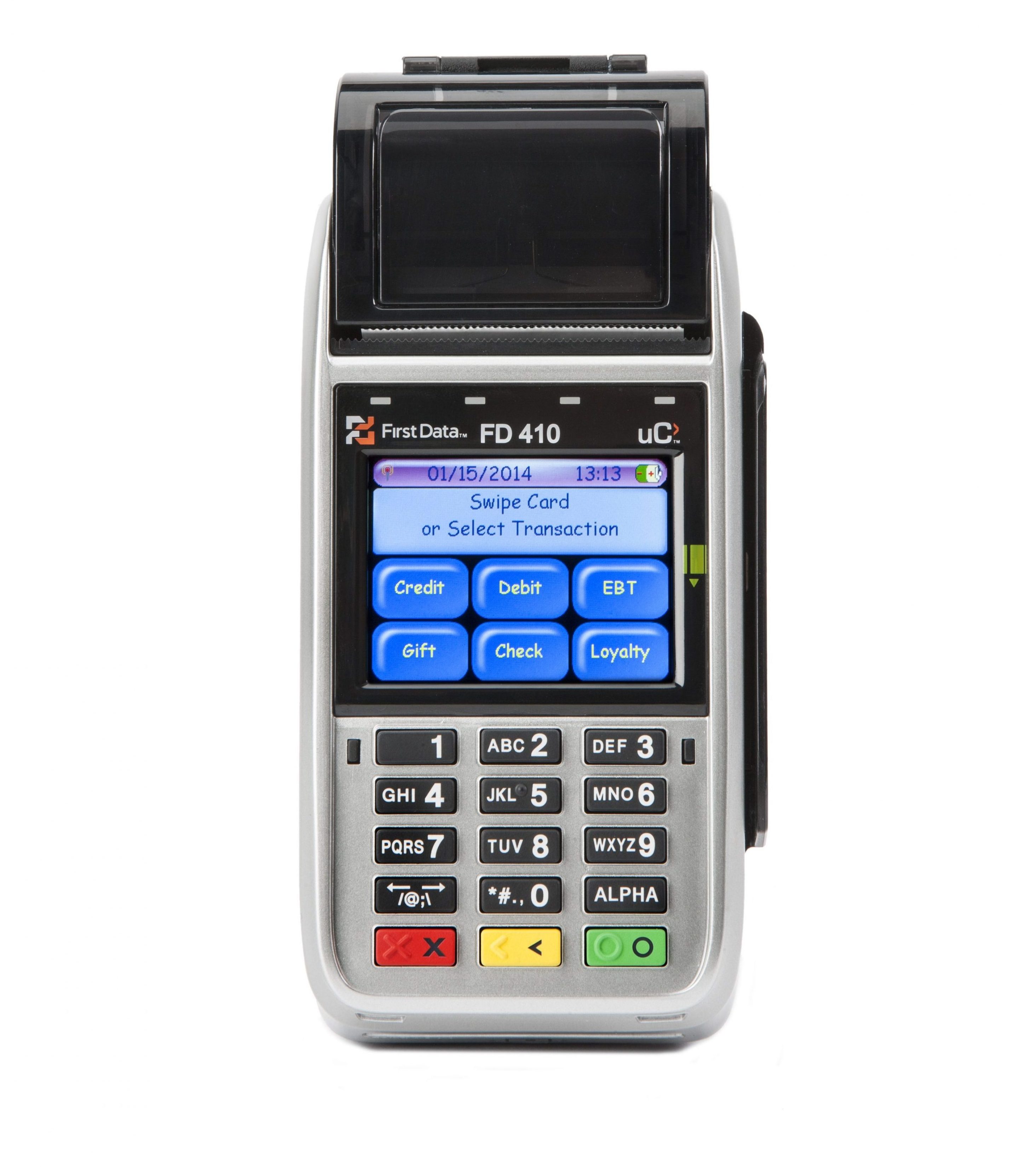 photo of a FD-410 wireless payment terminal