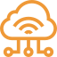 icon of a cloud with wifi strength indicator and network connectivity